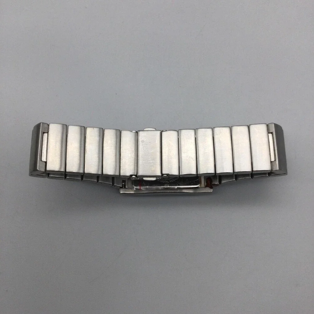 Gibson Digital Unisex Watch 28mm Silver Tone Stainless New Battery 8.25